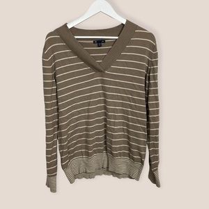𝅺gap | V-neck Oversized Brown Striped Sweater in size XL